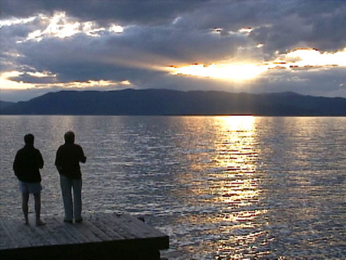 Montana sunset on Flathead Lake.