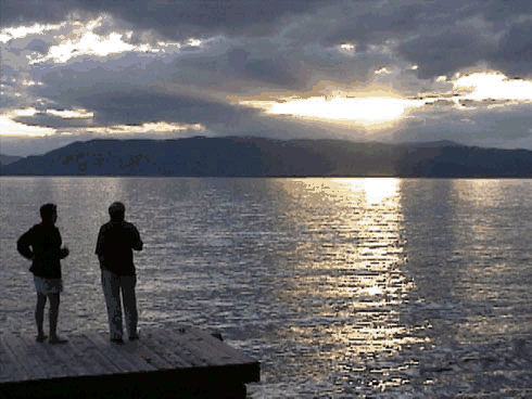 Montana sunset on Flathead Lake.